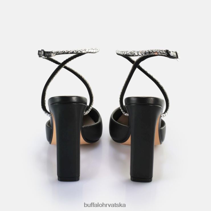 crno Buffalo veganske sandale na petu jolie queen |sandale TDD6T328